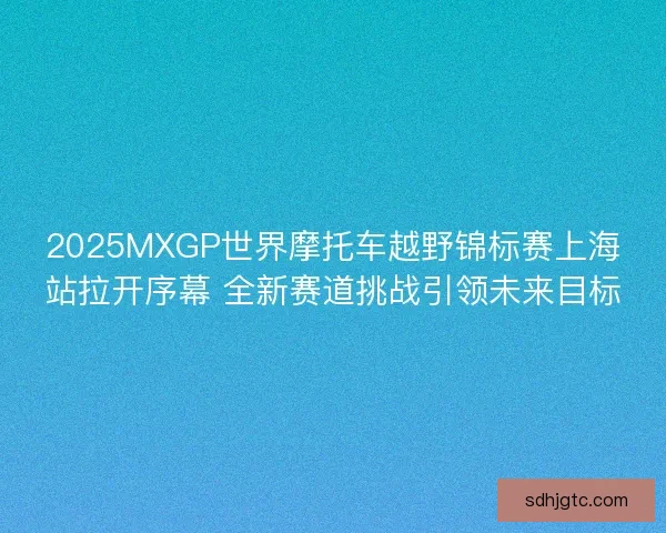 2025MXGP世界摩托车越野锦标赛上海站拉开序幕 全新赛道挑战引领未来目标