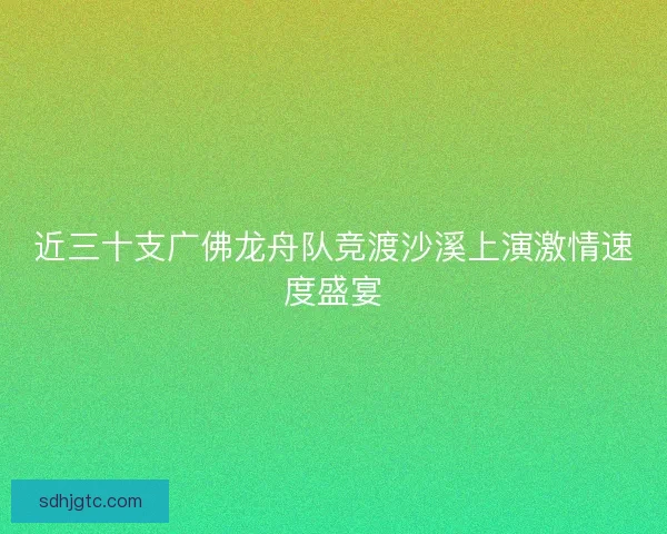 近三十支广佛龙舟队竞渡沙溪上演激情速度盛宴
